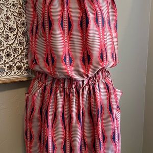 Grey mauve and navy silk summer dress